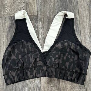 Alala Black Camo and White Sports Bra, Size L